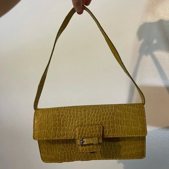 LIZ CLAIBORNE Green Crocodile-Embossed Women's HandBag - Picture 1 of 6